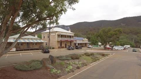 Old pub in Flinders Ranges South Australia drone 4k Video stock 251794186