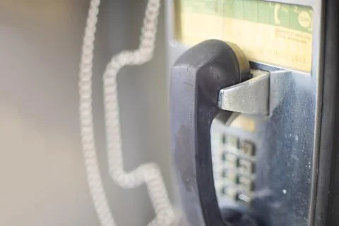 An old public telephone that doesn't work today Stock Photos