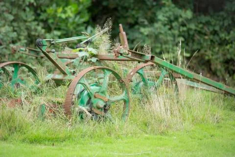 An old pull along Lawn Mower 写真素材