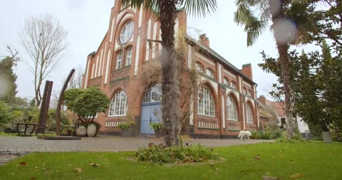 Old Pumping Station with Large Windows on a Rainy Day  Vídeos de archivo 130239180