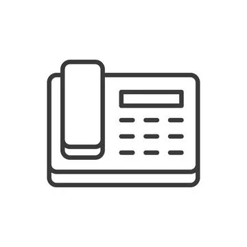 Old push-button telephone, icon in line design. Old, push-button, telephone 스톡 일러스트