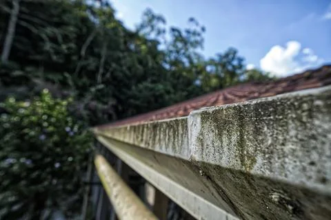 Old PVC rainwater pipe Stock Photos