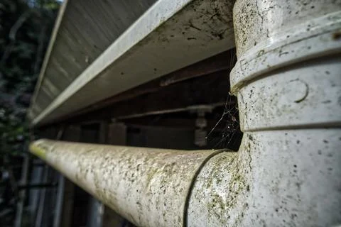 Old PVC rainwater pipe Stock Photos
