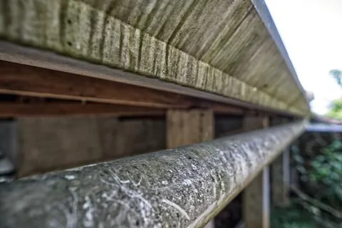 Old PVC rainwater pipe Stock Photos