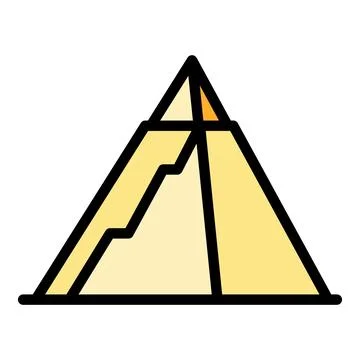 Old pyramid icon vector flat 스톡 일러스트