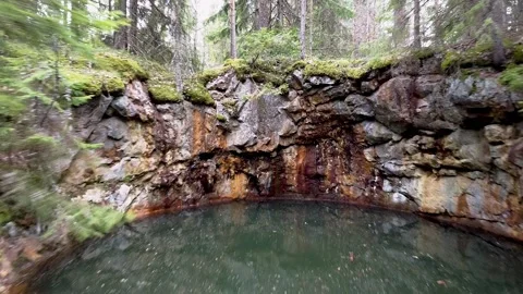 Old quarry in the forest. Stock Footage 152092617