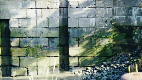 Old quay wall 库存照片