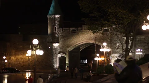 Old Quebec city Stock Footage 32886865