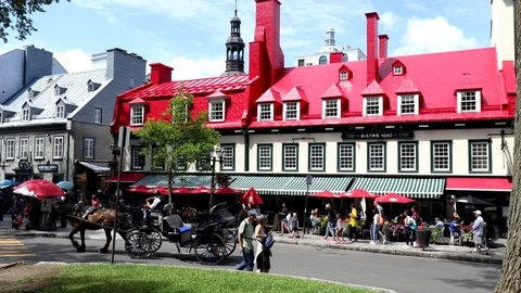 Old Quebec City Stock Footage 82887040