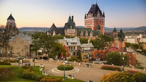 Old Quebec City skyline view Canada Stock Footage 77524939