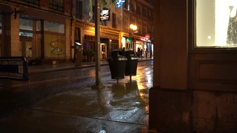 Old Quebec at night Stock Footage 142953903