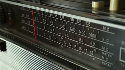 Old Radio Dial Being Tuned Stock Footage