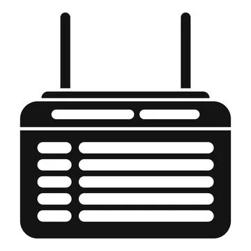 Old radio receiver transmitting broadcasting signals Stock Illustration