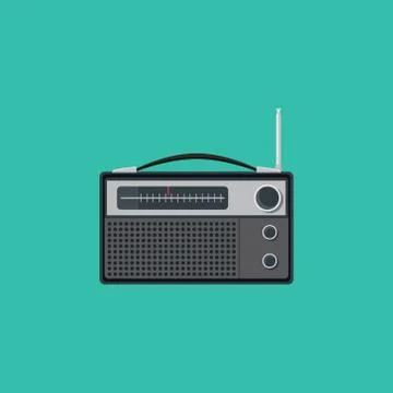 Old radio single isolated vector graphic Stock Illustration