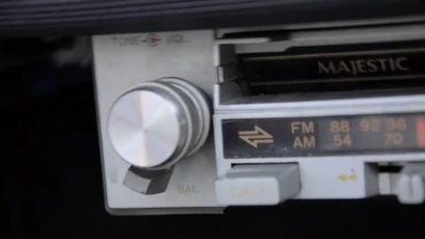 Old radio tuning oldtimer citroen Stock Footage 84298601