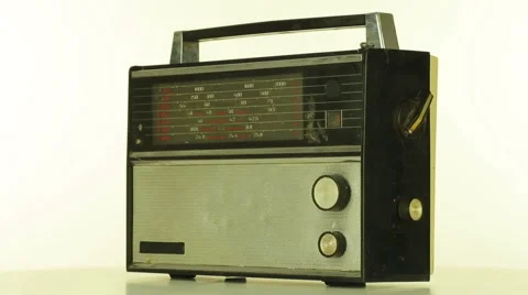 Old radio on a white background Stock Footage 48041279