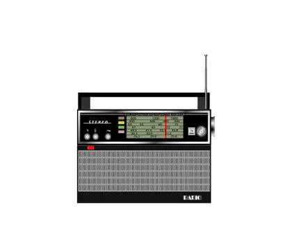 Old radio on white background. Vector illustration. Stock Illustration