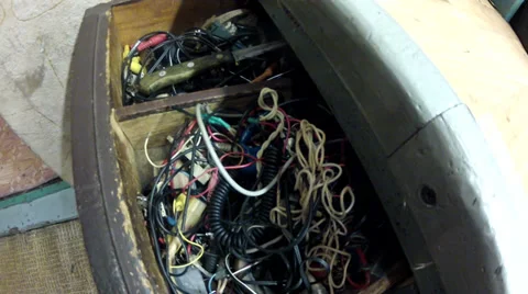 Old radio - workshop Stock Footage 32864944