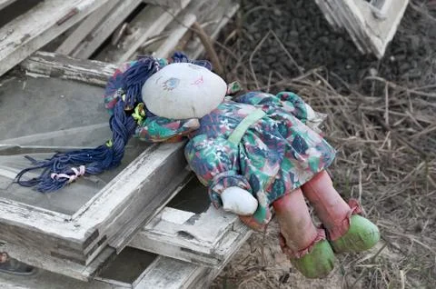 Old rag doll. Stock Photos