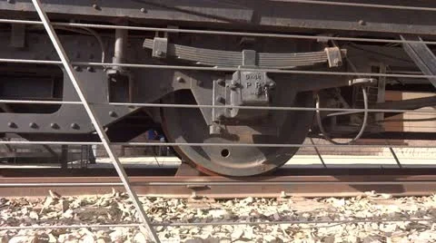 Old rail train wheel Stock Footage 20522049