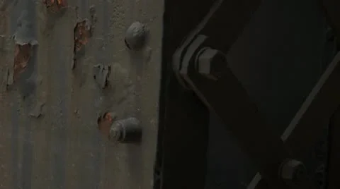 Old railroad bridge column Stock Footage 12488112