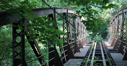 Old railroad bridge Stock Footage 200959230