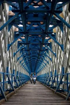  OLD RAILROAD BRIDGE IN WEST JAVA Motorcyclists cross the Cirahong bridge ... Photos