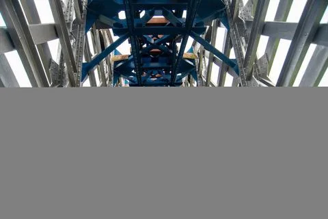  OLD RAILROAD BRIDGE IN WEST JAVA Motorcyclists cross the Cirahong bridge ... Stock-Fotos