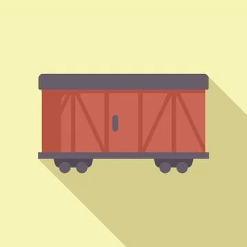Old railroad cargo wagon standing on rails illustration Stock Illustration