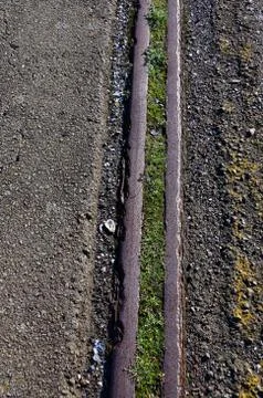 Old rails run parallel to each other Fotos de archivo
