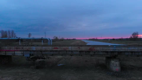 Old railway bridge Stock Footage 89986985