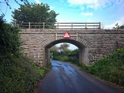 Old railway bridge on the road to lowertown helston Stock Photos