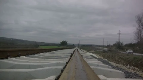 Old Railway - Cloudy Day Video stock 97510139