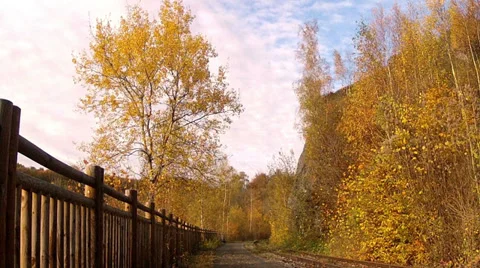 Old railway in Maredsous. Stock-Footage 32677518