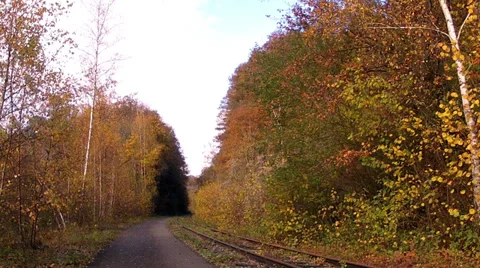 Old railway in Maredsous. Stock Footage 35315081