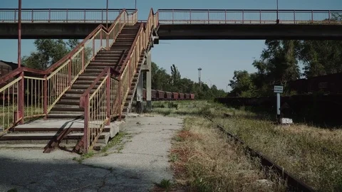 Old railway overpass. Stock Footage 77155297