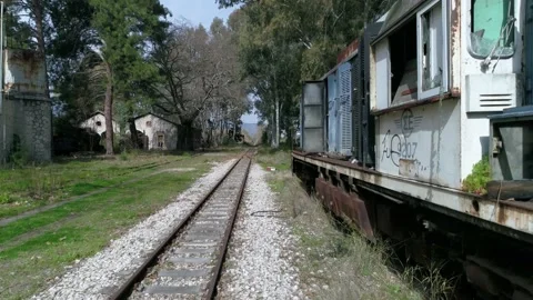 Old railway station Stock Footage 237911340