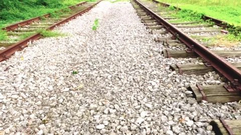 Old railway track 2 Stock Footage 278320341