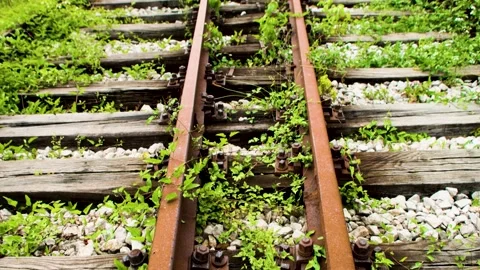 Old railway track 5 Stock Footage 278320412