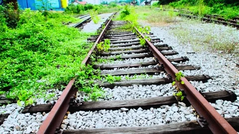 Old railway track 7 Stock Footage 278320423