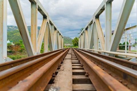 The old railway track. Foto stock