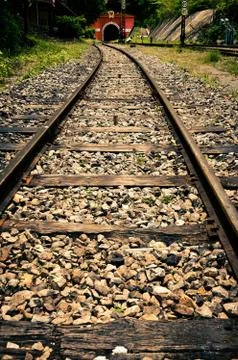 Old railway of the train in thailand Foto stock