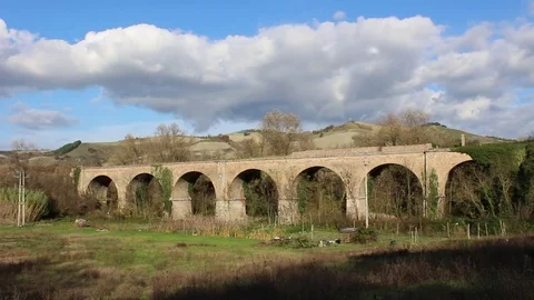 Old railway viaduct Stock Footage 70170905