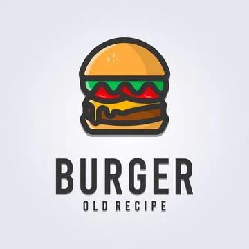 Old recipe burger logo vector illustration design Stock Illustration