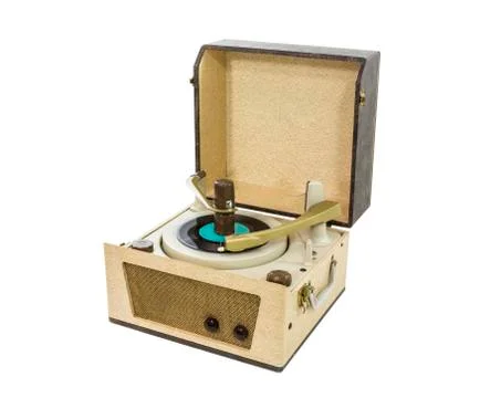 Old record player from the 1960's Stock Photos