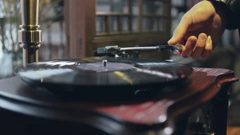 Old record player in a Chinese room Stock Footage 140965555