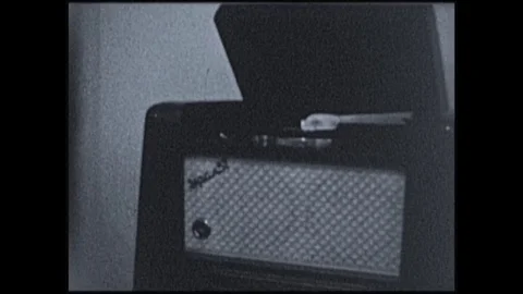 Old record player vintage Stock Footage 84175946