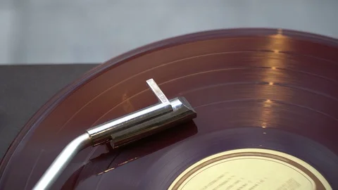 Old Record is Spinning on Turntable Stock Footage 117047349