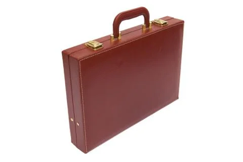 Old red attache case Stock Photos