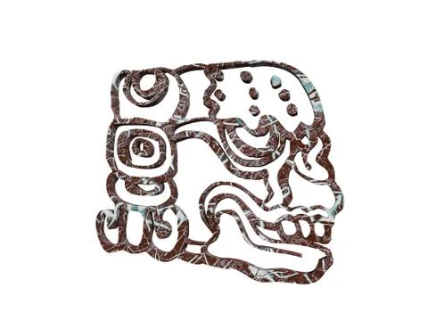 Old red aztec head Stock Illustration